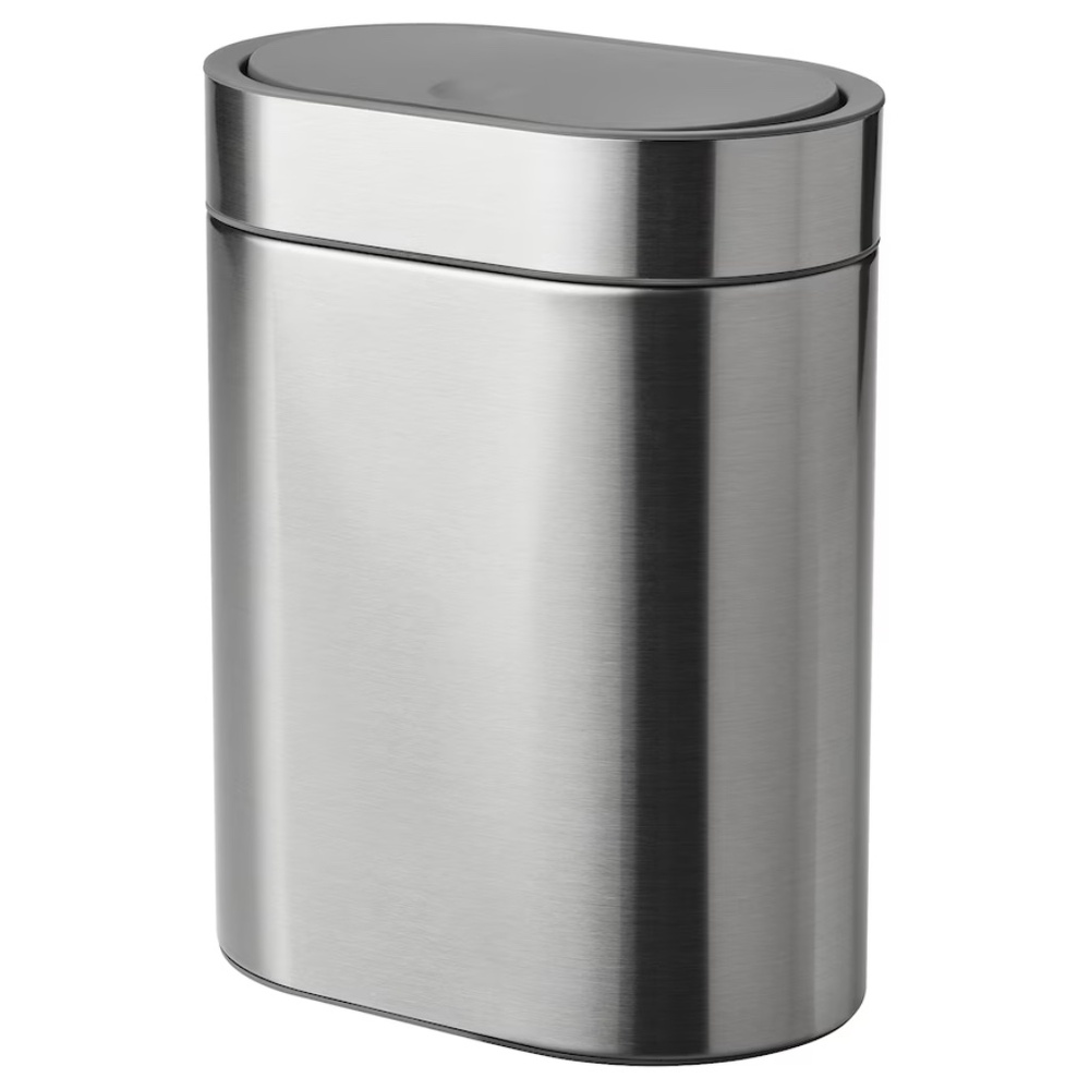 IKEA BROGRUND Touch‎ Top Trash Can, Stainless Steel, 1 Gallon (704.333.64) NIB